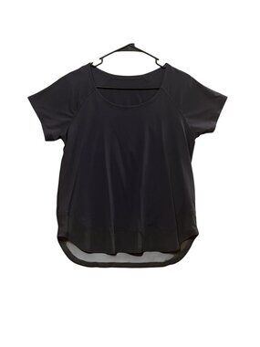 Lululemon Women's Short Sleeve Top Gray Size 8 Stretch Athletic